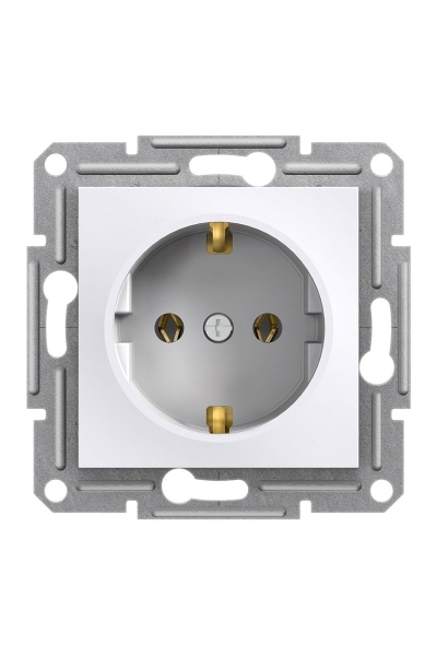SCHNEİDER ASFORA BEYAZ ÇERÇEVESİZ TOPRAKLI PRİZ